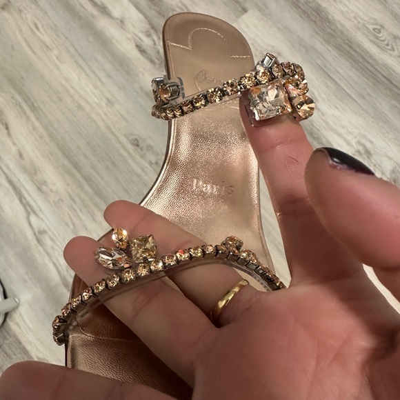 Christian Louboutin “just queen” crystal red sole mule sandals NEW - Picture 9 of 9